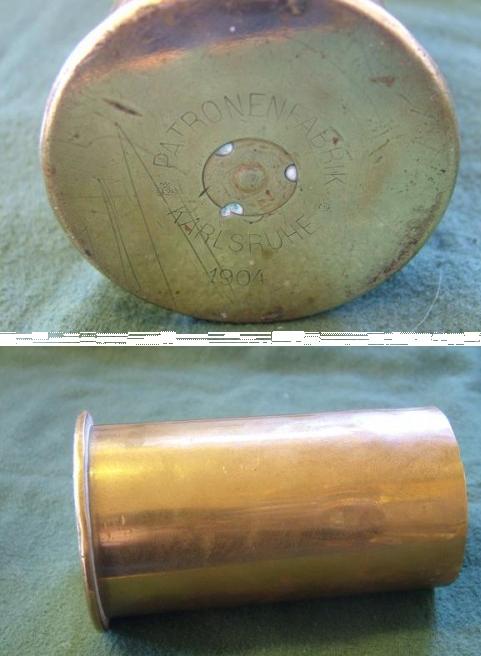 German 6cm Brass Shell Case dated 1904 - Click Image to Close